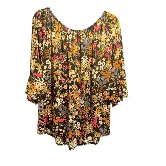 Zac&Rachel top size 3X floral feminine festival bohemian cottagecore casual - Picture 5 of 7